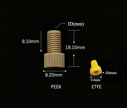 Flangeless fitting PEEK + ETFE Ferrules 1/4-28 -10 pack