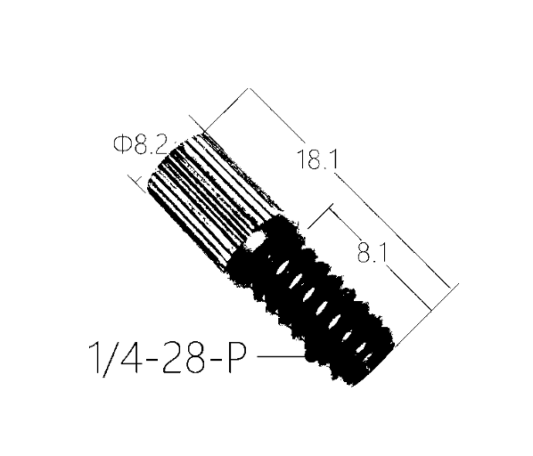 Flangeless fitting PPS + ETFE Ferrules 1/4-28 -10 pack